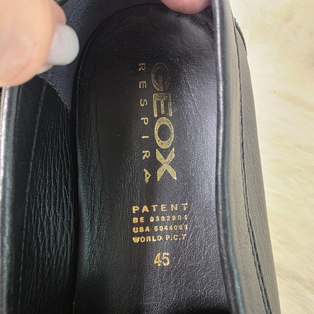 Geox Respira Bit Loafers Black Leather Driving Mocs Mens 45 12 Excellent